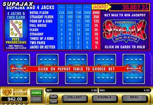 SupaJax Progressive Video Poker